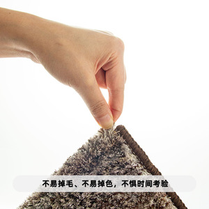 พรมเช็ดเท้าไมโครไฟเบอร์หนา สีน้ำตาล รูปทรงสี่เหลี่ยมผืนผ้า ดูดซับน้ำได้ดี กันลื่น สำหรับห้องน้ำ ห้องนอน ทางเข้าประตู ดีไซน์เรียบง่าย - Product Image 5