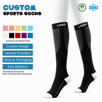 Chaussettes de football athlétiques antidérapantes à compression, respirantes, à tube haut, pour l'entraînement et les matchs