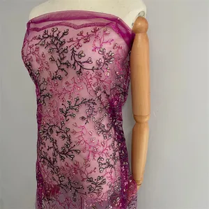 Tela De <span class=keywords><strong>Tul</strong></span> Brillante Hermosa <span class=keywords><strong>Rosa</strong></span> Lentejuelas Brillo Tela De Encaje Malla De <span class=keywords><strong>Tul</strong></span> - Product Image 1