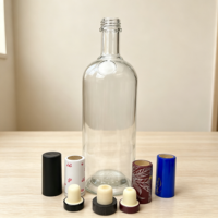 Botol Kaca Wiski/Liquor Berbahan Kayu, Tutup Gabus, Dasar Tebal, Kapasitas Sesuai Pesanan, Grosir Langsung dari Pabrik