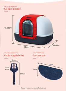 Grand espace Double rabat conception PP ménage <span class=keywords><strong>chat</strong></span> litière <span class=keywords><strong>forme</strong></span> ronde <span class=keywords><strong>chat</strong></span> toilette avec litière Scoop produits <span class=keywords><strong>de</strong></span> nettoyage - Product Image 2