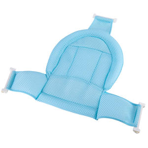 Filet de bain pour bébé en forme de T, support en maille, 66 cm x 59 cm, pour siège de sécurité pour le bain des tout-petits de 0 à 12 mois, bleu clair - Product Image 4