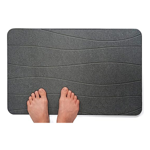 Tapis de bain en pierre FIGOO - Tapis de <span class=keywords><strong>douche</strong></span> personnalisé en terre de diatomée, antidérapant, super absorbant, séchage rapide, <span class=keywords><strong>dalle</strong></span> en silicone pour <span class=keywords><strong>sol</strong></span> de salle de bain - Product Image 5