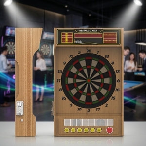 เครื่องเล่นเกมปาลูกดอกอิเล็กทรอนิกส์ เครื่องเล่นเกมปาลูกดอกดิจิตอล แบบเชิงพาณิชย์ 4 เกม พร้อมไฟ LED สำหรับผู้เล่น 1-4 คน - Product Image 1