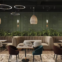 Halbrundes Restaurant Sofa Hotel Lobby Sitz Lounge Esstisch Tisch Set Luxus Cafeteria Möbel Sofas für Cafe Shops