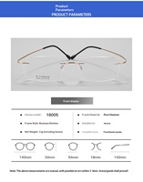 Montures de lunettes ultra-flexibles et légères sans monture avec branches pliables vintage – Lunettes de myopie unisexe – Vente en gros tendance