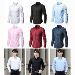 เสื้อเชิ้ตผู้ชาย Maxfree แขนยาว แฟชั่นทรงเข้ารูป สีพื้น เรียบง่าย คลาสสิก เสื้อยืดพื้นฐาน - Product Image 1