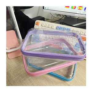 POSH DREAMS Hot-selling hard-shell plastic pen case in stock Transparent large-capacity pen case zipper with customizable color