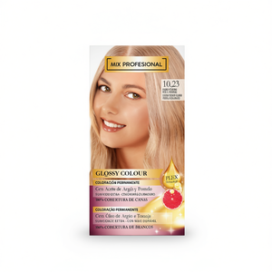 Kit de coloration capillaire permanente professionnelle brillante Mix Profesional 10.23 Blond Platine avec huile d'argan et d'agrumes - Product Image 1
