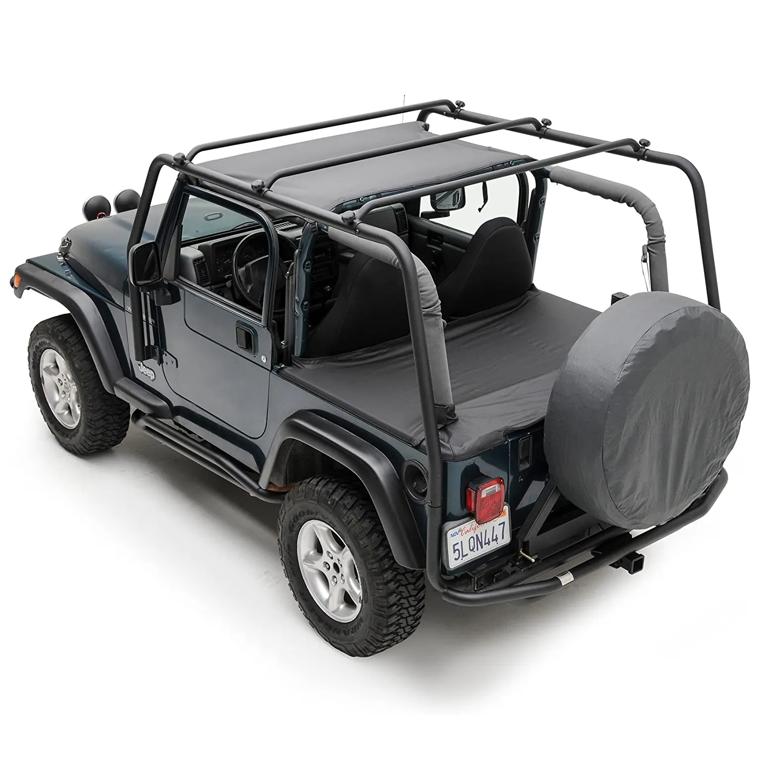 Cesta para telhado cosmor em preto texturizado para jeep wrangler jk