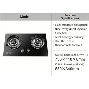 Cuisinières à gaz doubles encastrables pour la maison, cuisinière à gaz 2 brûleurs en verre trempé, vente en gros Chine - Product Image 6