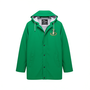 Veste de pluie en toile à capuche Kapa pour sororité, verte, vêtements d'extérieur grecs, logos brodés |   Doublure personnalisée |   Étanche |   Printemps/Automne - Product Image 6