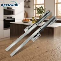 Glissière de tiroir dissimulée en tôle galvanisée OEM ODM moderne, à extension complète, fonctionnement silencieux, capacité de charge 31-50 kg, pour cuisine et salle à manger