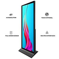Totem Publicitaire Numérique Extérieur Ultra Mince à Écran Tactile LCD LED sur Pied, Kiosque d'Affichage IP65 – Prix Usine