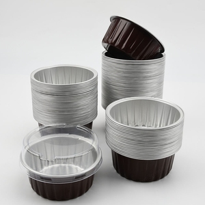 100pcs nhôm foil cupcake nướng ly có nắp đậy 5oz <span class=keywords><strong>Muffin</strong></span> Lót Pie bánh flan khuôn nướng tráng miệng chảo Creme Brulee ramekins - Product Image 3