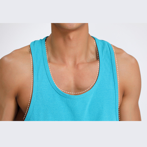 Hommes décontracté été sans manches Fitness sport gilet 100% Polyester blanc T-Shirt pour la course à pied en gros chemise de fond pour les jeunes - Product Image 6