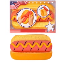 Jouet Squishy Géant Hot Dog 2-en-1 Détachable, Jouet Sensoriel Alimentaire Anti-Stress, Cadeau de Fête pour Enfants et Adultes
