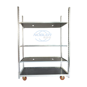 Wooden Foldable Mesh <strong>Garden</strong> <strong>Cart</strong> with Four-Wheel OEM Customizable Shipping for Plant Nursery Flower Display Greenhouse - Product Image 5