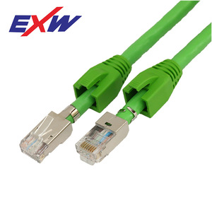 Exw 10g Shielded Patch Cord 23awg 1m Pvc Jacket Nickel Plated Connectors <b>For</b> <b>Computer</b> Network <b>Cable</b> - Product Image 1