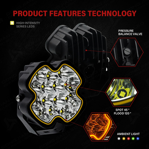 Nuevo Kit de Luces LED de 4 Pulgadas para Trabajo, Niebla y Conducción, Color Ámbar, DRL, para Vehículos Todoterreno, 12V, 50W, 9000 Lúmenes, UTV, 4X4, Luz de Punto - Product Image 2