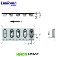 Connecteur de bornier de soudage pour PCB SMT 3 mm, borniers 2059-301 en plastique ABS avec entrée circulaire et pince métallique