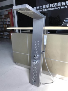 Columna de <span class=keywords><strong>Ducha</strong></span> de Vapor con Lluvia y Masaje, Moderna, de Madera de Bambú, con Panel de Acero Inoxidable 304 - Product Image 4