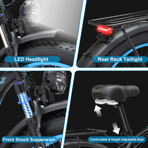 Bicicleta Eléctrica de Montaña <span class=keywords><strong>KETELES</strong></span> K800 de 26 Pulgadas con Llantas Anchas para Adultos, Batería de Litio de 48V/15AH y Freno de Disco - Product Image 3