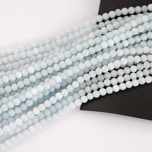 Venta al por mayor 4/6/8/10mm Natural aguamarina cuentas sueltas DIY joyería hacer accesorios - Product Image 1