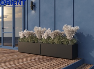 Grande jardinière rectangulaire en métal Pots <span class=keywords><strong>de</strong></span> fleurs <span class=keywords><strong>de</strong></span> jardin Boîtes en métal Pots <span class=keywords><strong>de</strong></span> fleurs <span class=keywords><strong>de</strong></span> jardin extérieurs - Product Image 4