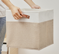 Bacs de rangement carrés pliables avec poignées, imperméables et grande capacité pour l'organisation des vêtements à la maison