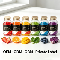 Gummies de gestion du poids à base de fibres végétales, marque privée OEM, pour adultes, 60 gummies par flacon, équilibre métabolique quotidien