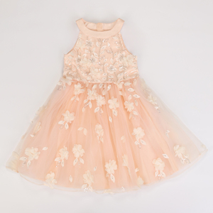 Robe sans manches en dentelle pour jeunes filles, ornée d'une élégante broderie florale - Product Image 3