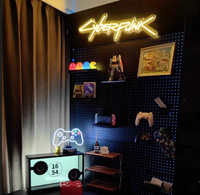 Décoration personnalisée Cyberpunk 2077 Neon Tide LED Atmosphère Lumière IP67 Corps en verre E-Sports Room Wall Hole Board Décoration pour salle de jeux