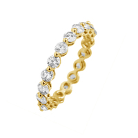 Gros bijoux en ligne 925 bague en argent sterling 18k plaqué or zircon anneau cercle bague en zircone cubique