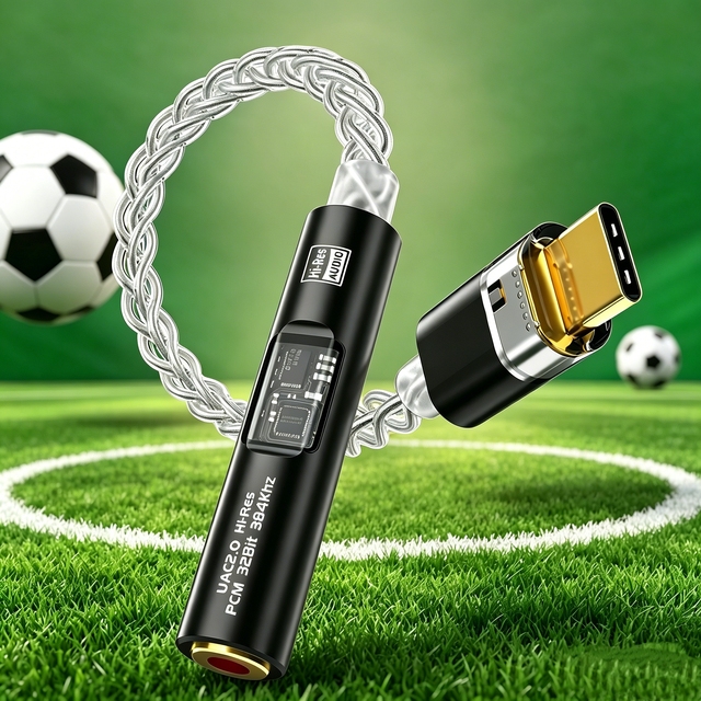 New Elevate Your Sports Movie Experience | Portable USB-C HiFi DAC Studio-Grade Sound Quality Type-C 3.5mm Audio DAC Adapter