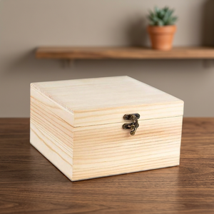 Boîte à bijoux en bois avec fermoir en métal, boîte de rangement moderne faite à la main pour la décoration de la maison, cadeau pour mariage, fête, Ramadan, Eid, Noël - Product Image 1