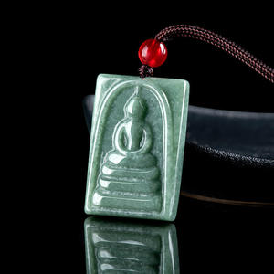 Flauta de Buda de Jadeíta Natural, Marca Chongdi Buddha, Sin Apariencia de Buda, Colgante de Jade, Tailandia, Sudeste Asiático, UNISEX FG44 - Product Image 2