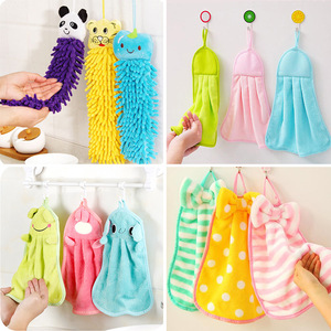 Toalla de mano de microfibra con diseño de animal de dibujos animados y lazo, toalla de coral, toalla de chenilla, paño de limpieza - Product Image 1