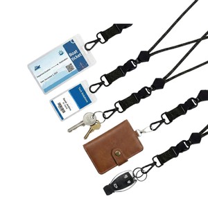 Black round rope heavy-duty badge sleeve, PC tactical ID key sleeve, carbon fiber ID card sleeve, manufacturer wholesale. - Product Image 5