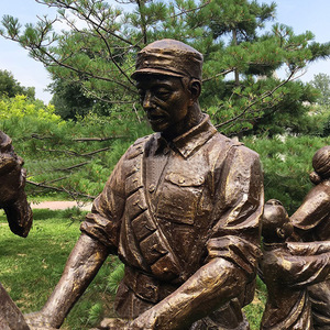 Figuras del Ejército Rojo, Escultura de Resina Hecha a Mano, Arte Tradicional para Exteriores, Montaje en Suelo, Guangdong - Product Image 3