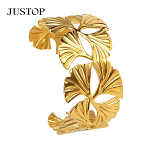 Anillo de Compromiso JUSTOP para Mujer, de Acero Inoxidable, Chapado en Oro de 18K, con Patrón de Corazón, Estilo Bohemia, para Uso Diario - Product Image 1