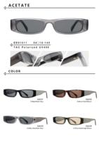Lunettes de soleil rectangulaires fines vintage Viff EE01011, monture en acétate premium, verres TAC UV400, couleurs assorties, lunettes élégantes