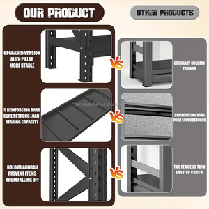 Nuevo Estante de Almacenamiento Industrial de Acero de Alta Resistencia de 4 Niveles, Ajustable, de Metal Negro con Protección Contra la Corrosión para Almacenes - Product Image 3