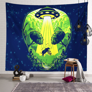 Kain gantung dinding permadani baru kain gantung alien seni abstrak permadani kulit persik samping tempat tidur kain gaun kain latar belakang - Product Image 2