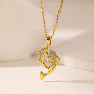 Collar con Colgante <span class=keywords><strong>de</strong></span> Lazo <span class=keywords><strong>de</strong></span> <span class=keywords><strong>Piscis</strong></span> con Diamantes, <span class=keywords><strong>de</strong></span> Acero Inoxidable, Accesorios <span class=keywords><strong>de</strong></span> Joyerí<span class=keywords><strong>a</strong></span> para Mujer - Product Image 3