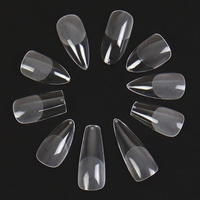 MyBeautyNails Capsules Ongles Gel X Style Américain, Express Demi-Mat, Amande Longue, Gel Souple, Couverture Complète