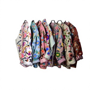 Mix Assorted Color Suzani Embroidered Reversible <b>Quilted</b> Eco-Friendly Boho Chic Floral Festival Jacket Handmade Unique Ethnic - Product Image 3