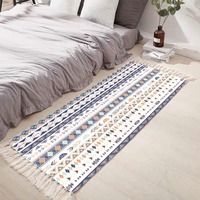 Nouveau tapis tissé antidérapant à poils ras en polyester à motif géométrique HR, lavable en machine, pour chambre et salon, décoration intérieure