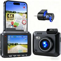 Nouvelle caméra embarquée 4K IPS avec écran 3 pouces, double objectif, enregistrement en boucle, 1080P, Wi-Fi intégré et GPS, universelle pour voitures