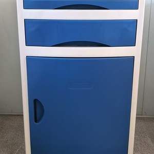 Armoire d'hôpital en plastique bleu foncé avec porte à panneau plat pour chambre et bureau - Product Image 4
